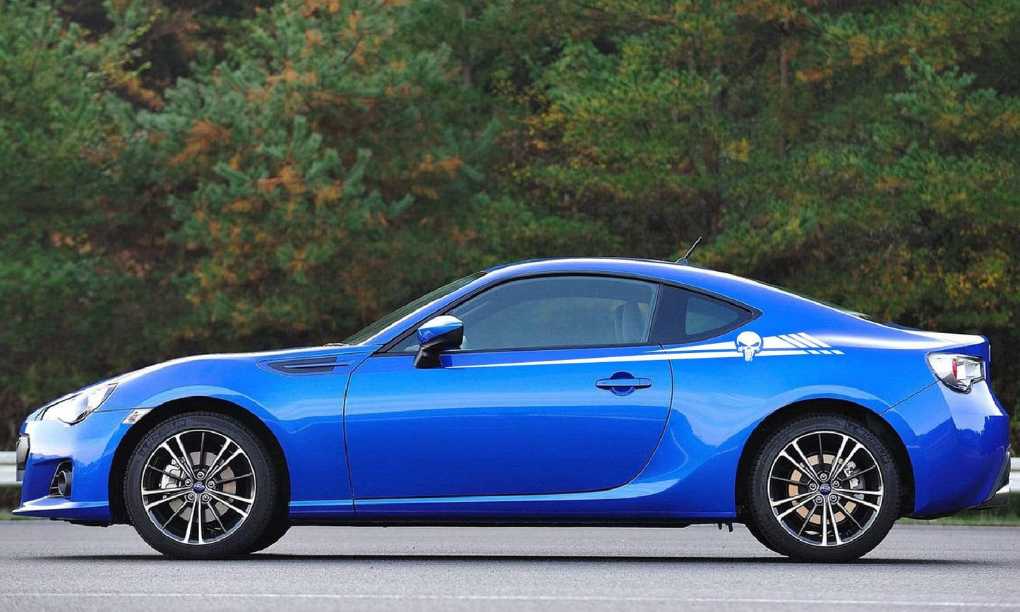 Premium Vinyl Stickers Compatible with Subaru BRZ Skull Logo Line Design BFF