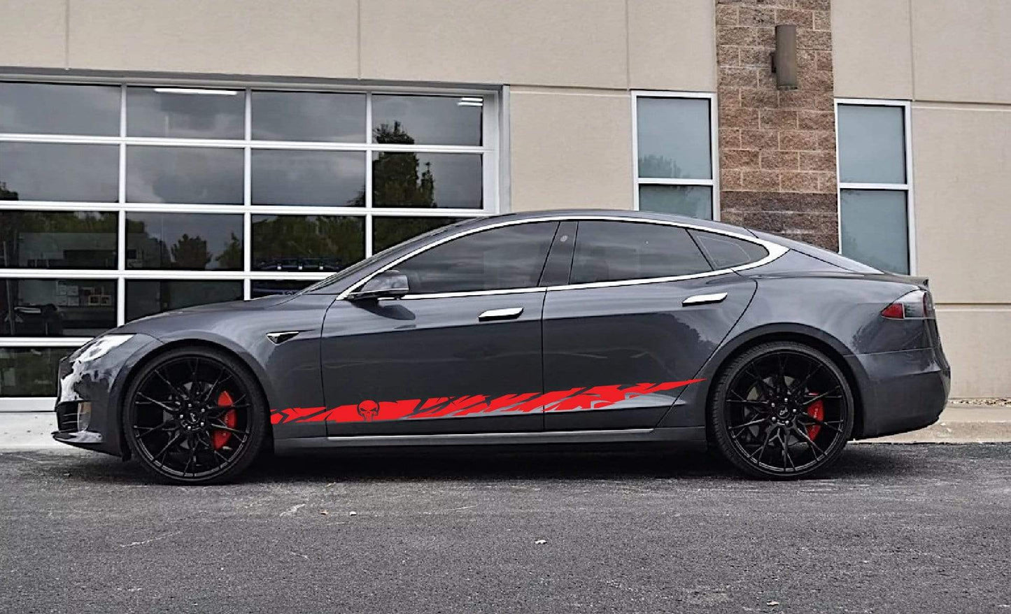 Premium Stickers Compatible with Tesla 3 | Tesla X Stickers | Tesla Y Stickers Tesla S Skull Design