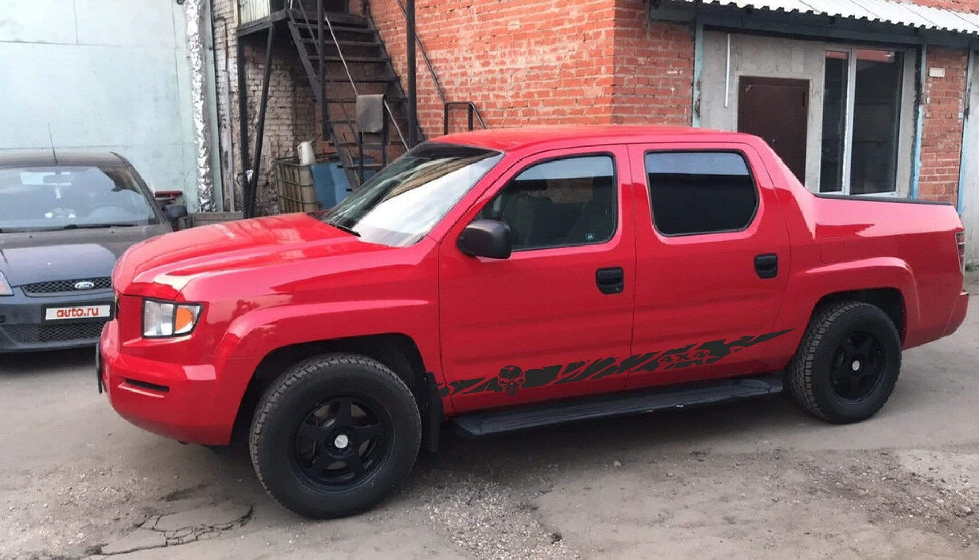 Vinyl Graphics Skull line Graphics Vinyl Stickers Compatible With Honda Ridgeline