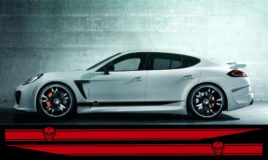 Autocollants de rallye Skull pour Porsche Stikers universels