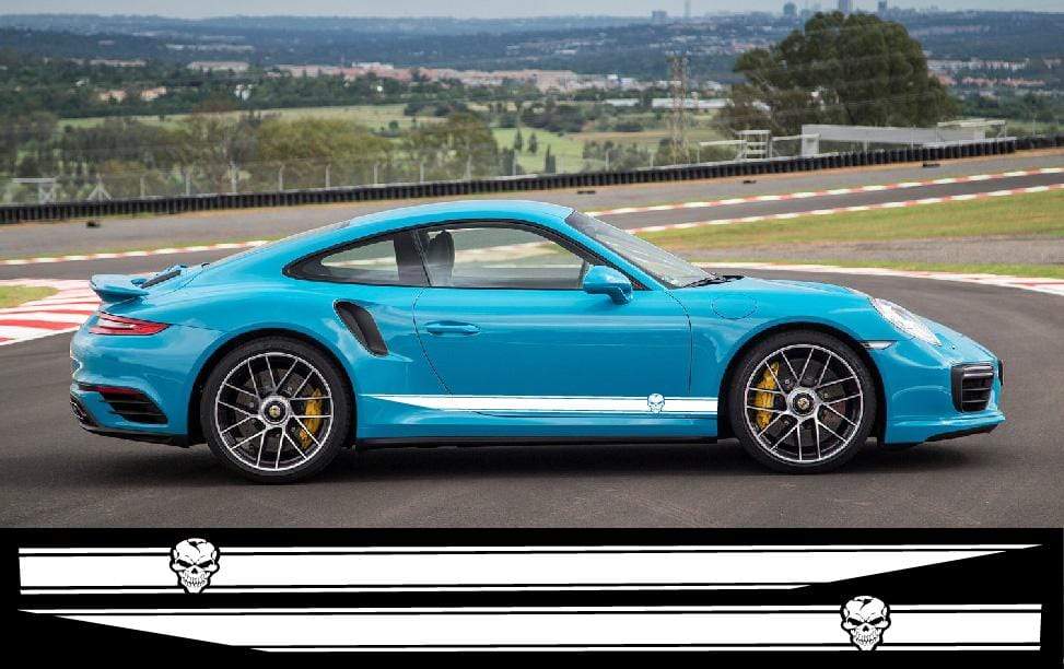 Autocollants de rallye Skull pour Porsche Stikers universels