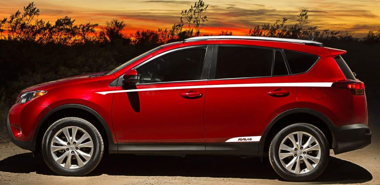 Vinyl Graphics Special Design 4x Decals Stickers Vinyl Side Racing Stripes Compatible with Toyota Rav4