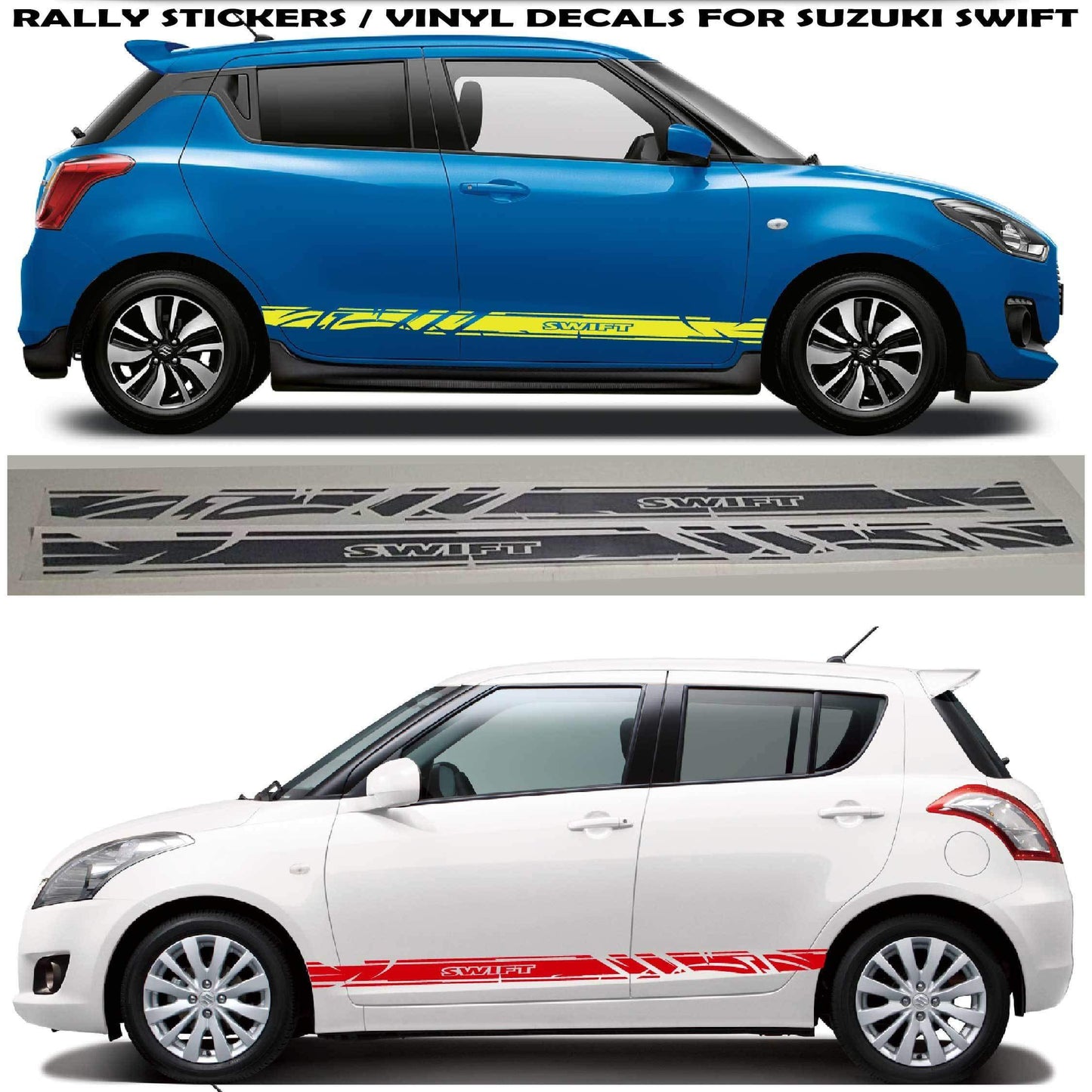 Autocollant de ligne de course sportive Bande latérale en vinyle pour Suzuki SWIFT 