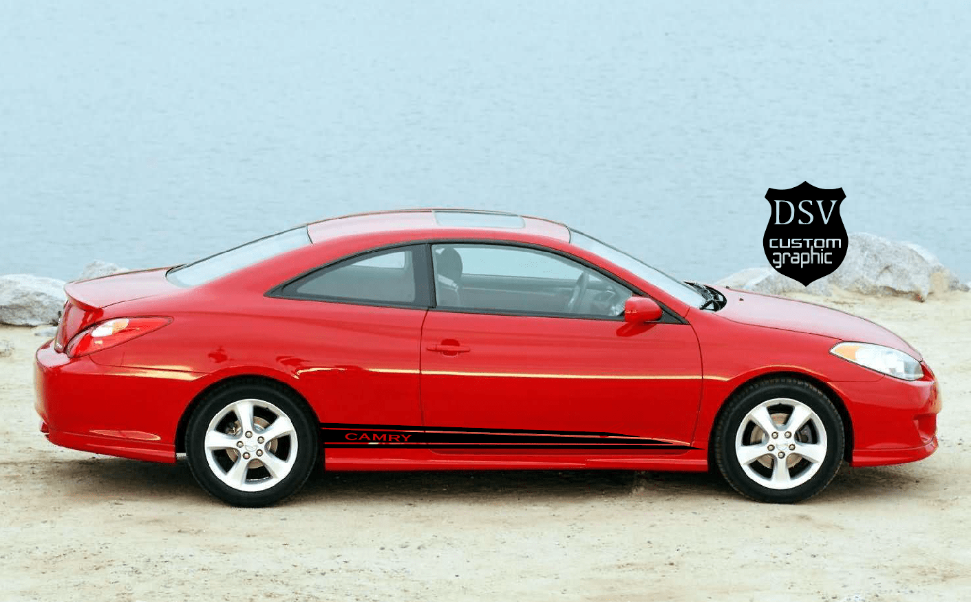 Sport Racing Line Sticker Car Side Vinyl Stripe For Toyota Camry - Brothers-Graphics