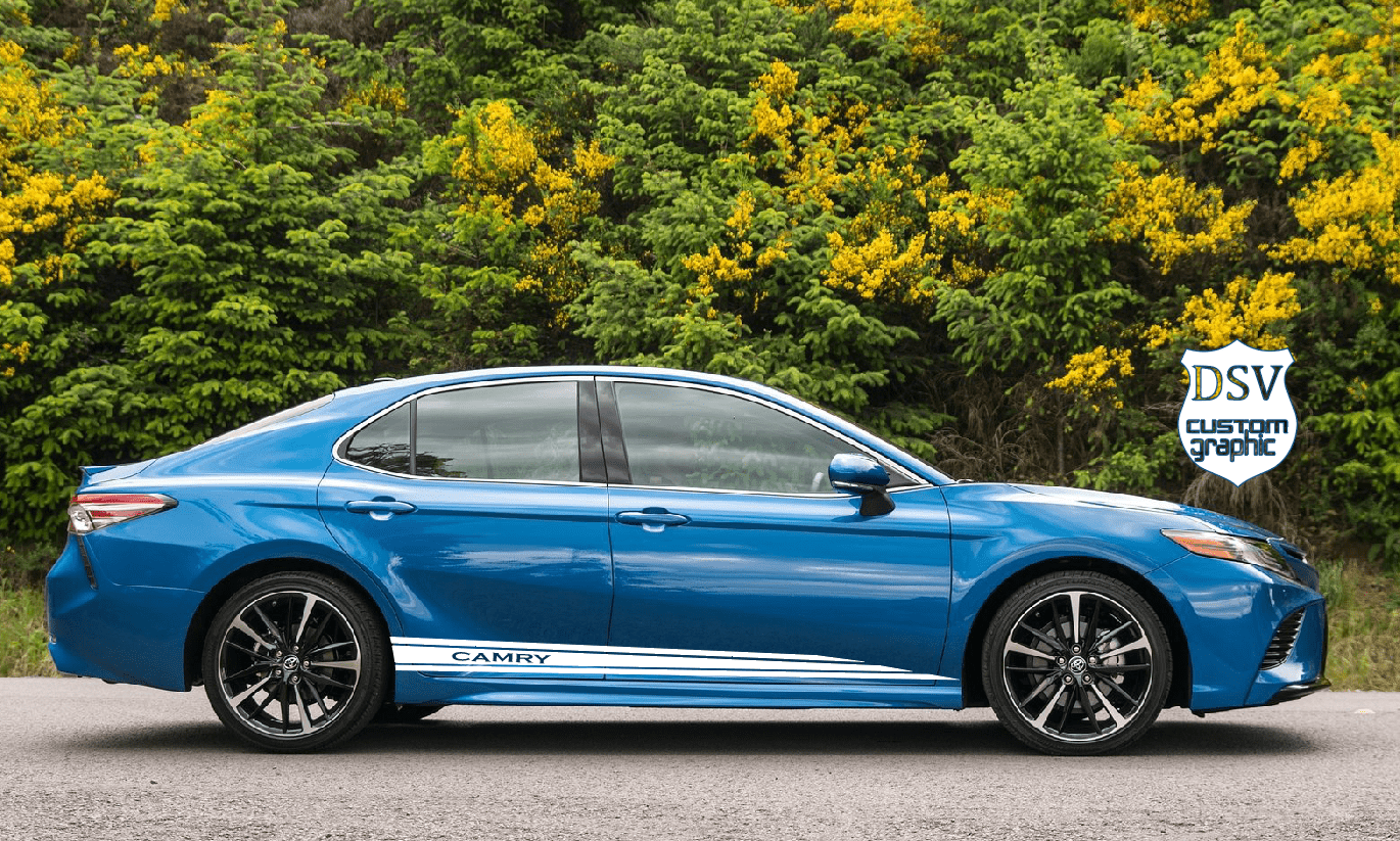 Sport Racing Line Sticker Car Side Vinyl Stripe For Toyota Camry - Brothers-Graphics