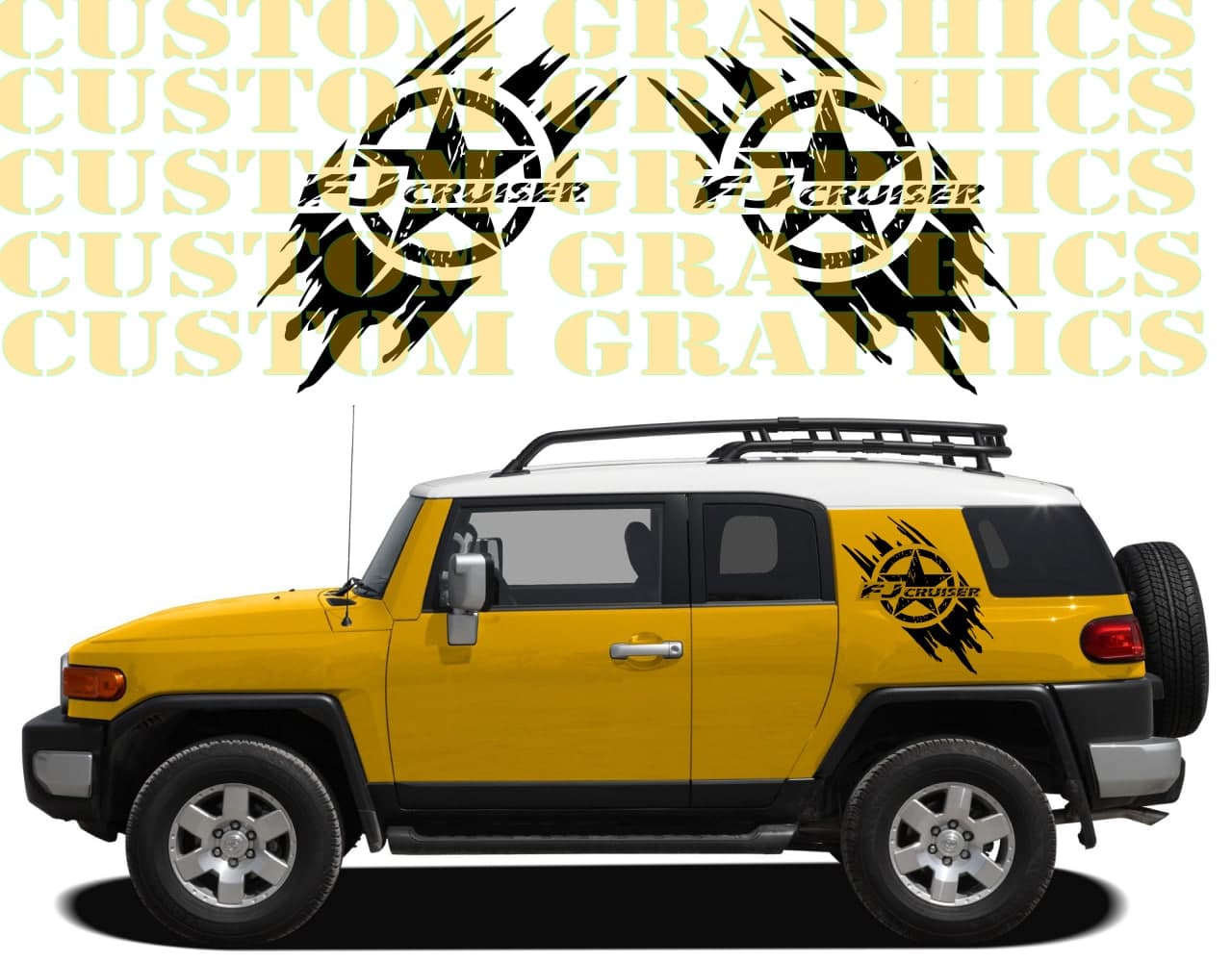 Vinyl Graphics Sticker Compatible With TOYOTA FJ CRUISER 2022 Star Design Vinyl