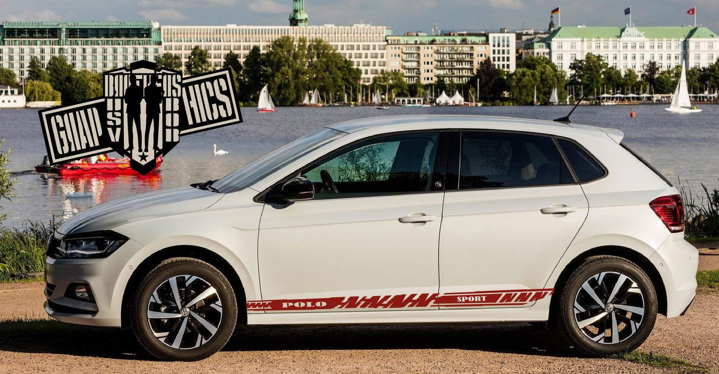 Sticker graphics Racing stripes For VW Polo 1994-2021 - Brothers-Graphics