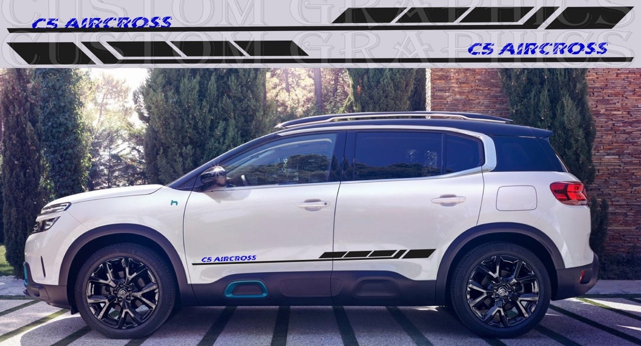 Vinyl Graphics Stickers Compatible With CITROEN C5 AIRCROSS Hybrid Decals Vinyl Block Design