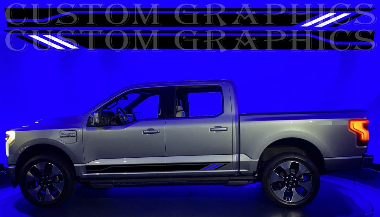 Vinyl Graphics Stickers Compatible With Ford F-150 Lightning New Style Design Graphics