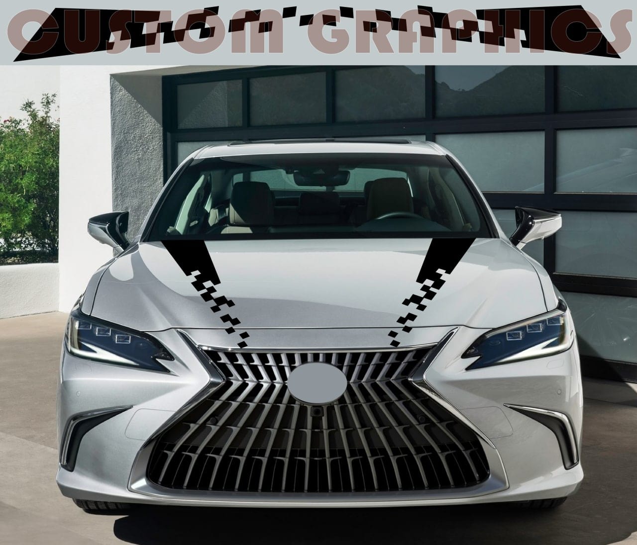 Vinyl Graphics Stickers Compatible with Lexus ES Hood Design