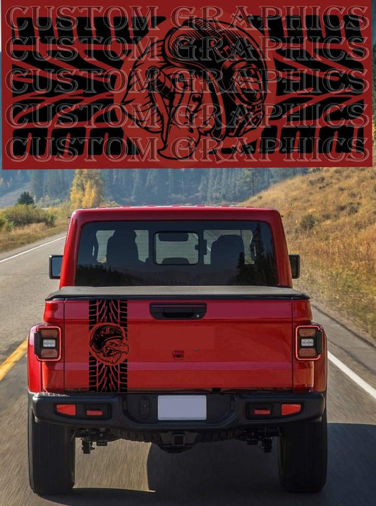 Vinyl Graphics Tailgate decal Design Graphic Stickers Compatible with Jeep Gladiator