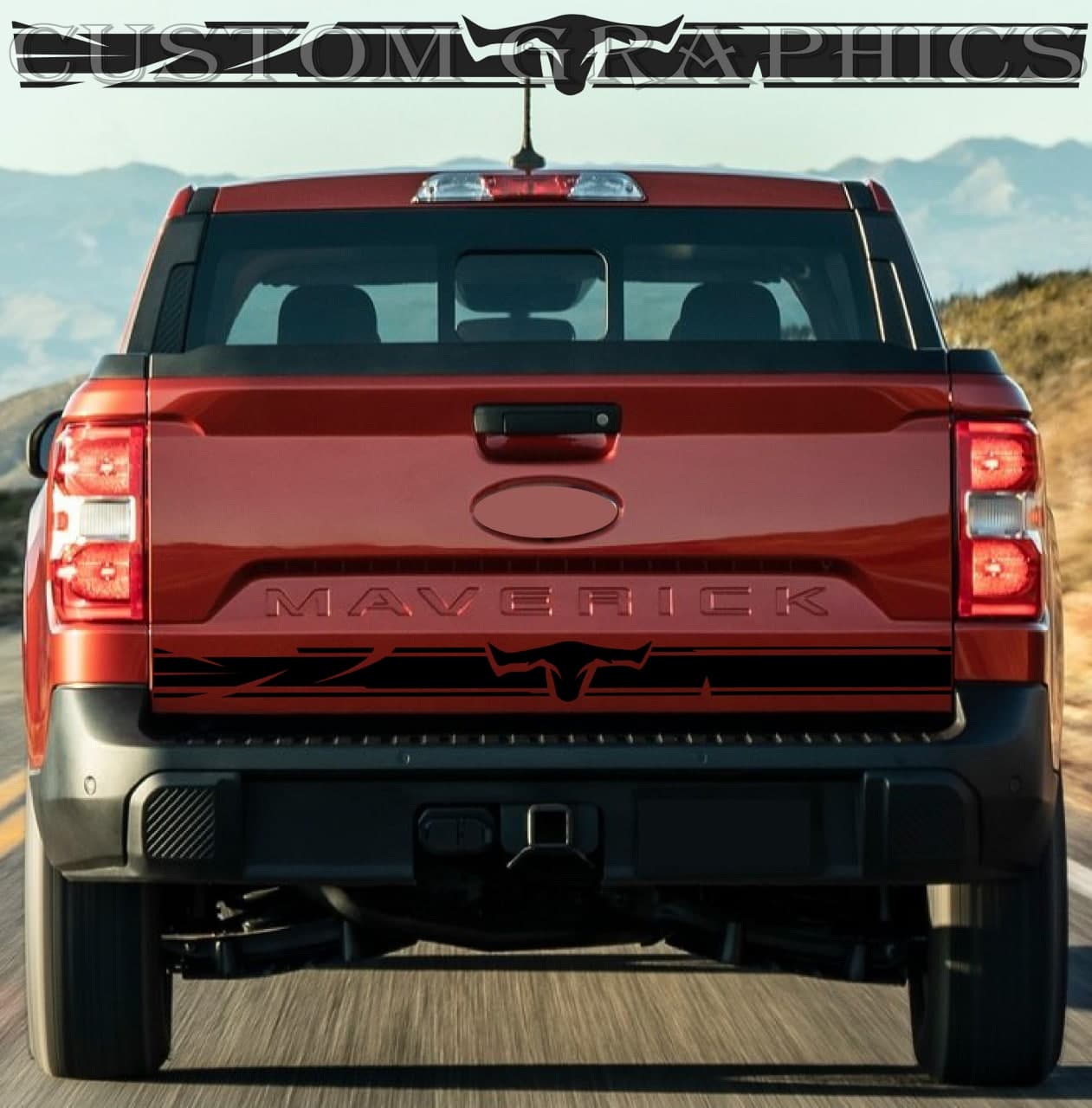 Vinyl Graphics Tailgate Line Design Sticker Vinyl Graphics Compatible With Ford Maverick