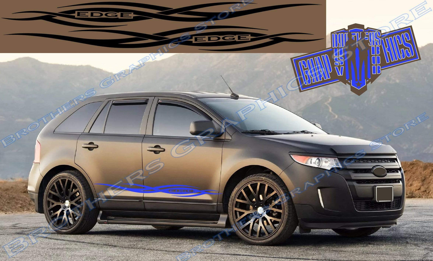 Premium Vinyl Stickers Compatible With Ford Edge Tribal Design BFF