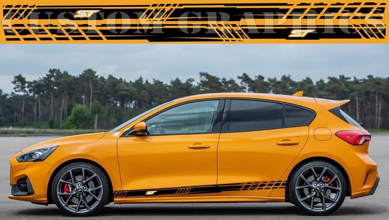 Vinyl Graphics Unique Design Decal Sticker Vinyl Side Racing Stripes for Ford Focus