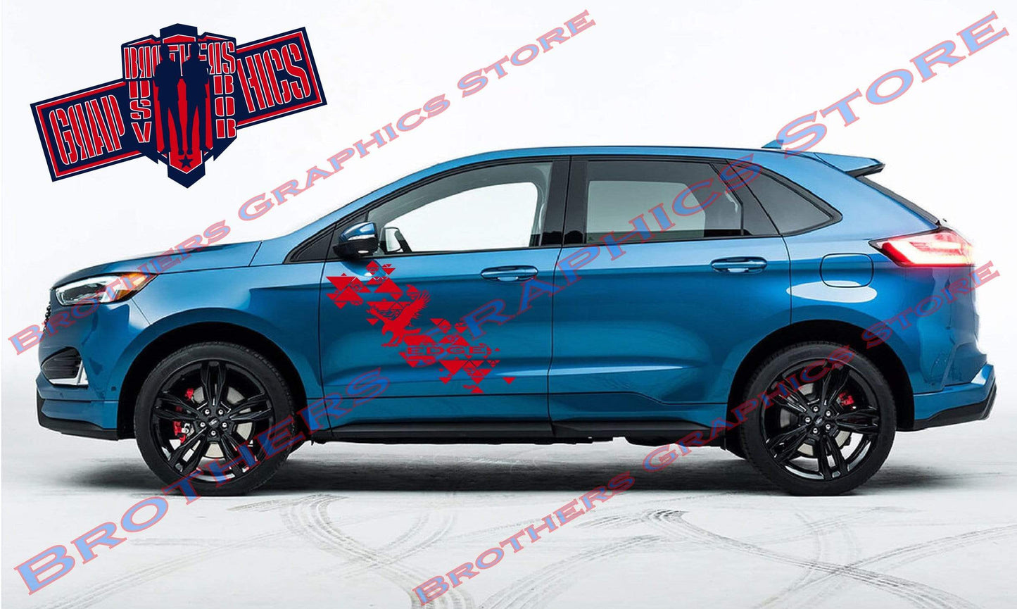 Premium Vinyl Decals Compatible With Ford Edge Style Eagle Design
