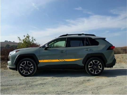 Vinyl Graphics Unique Line Graphic Sticker Vinyl Side Racing Stripes Compatible with Toyota Rav4