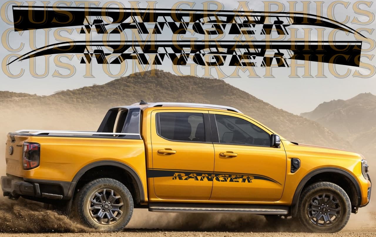Vinyl Graphics Unique Logo Design Sticker Side Door Stripe Stickers Compatible With Ford Ranger