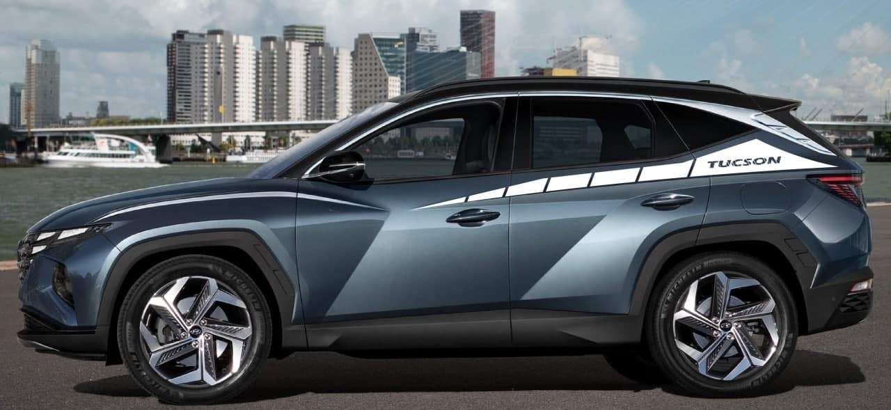 Vinyl Graphics Up Rear Design Vinyl sticker Compatible with for HYUNDAI TUCSON