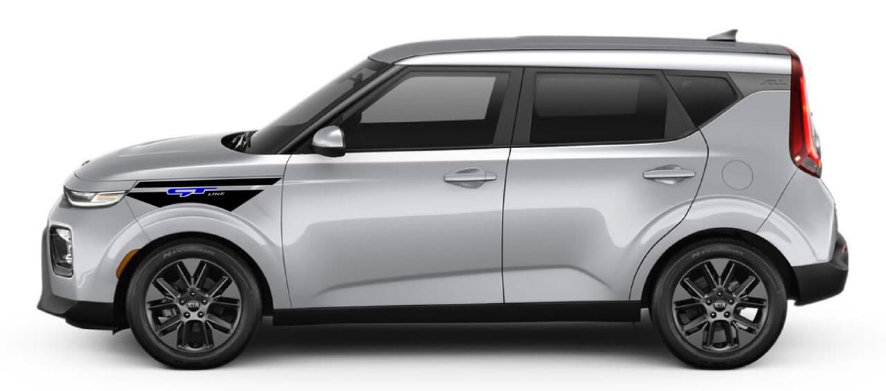 Vinyl Graphics Up Style Design Decal Sticker Vinyl Side Racing Stripes Compatible with Kia Soul