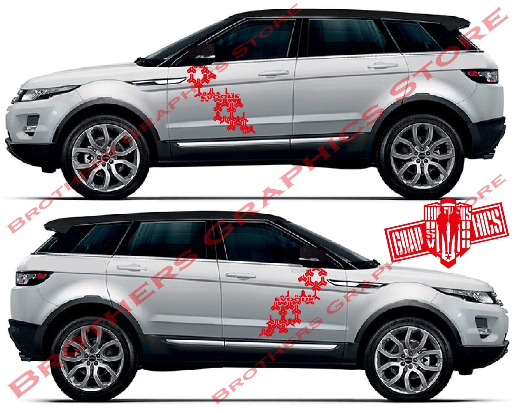 Vinyl Decal Side Stripe Sticker Graphics Kit For Range Rover Evoque - Brothers-Graphics