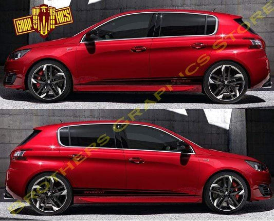 Autocollants de rallye graphiques en vinyle pour Peugeot 308