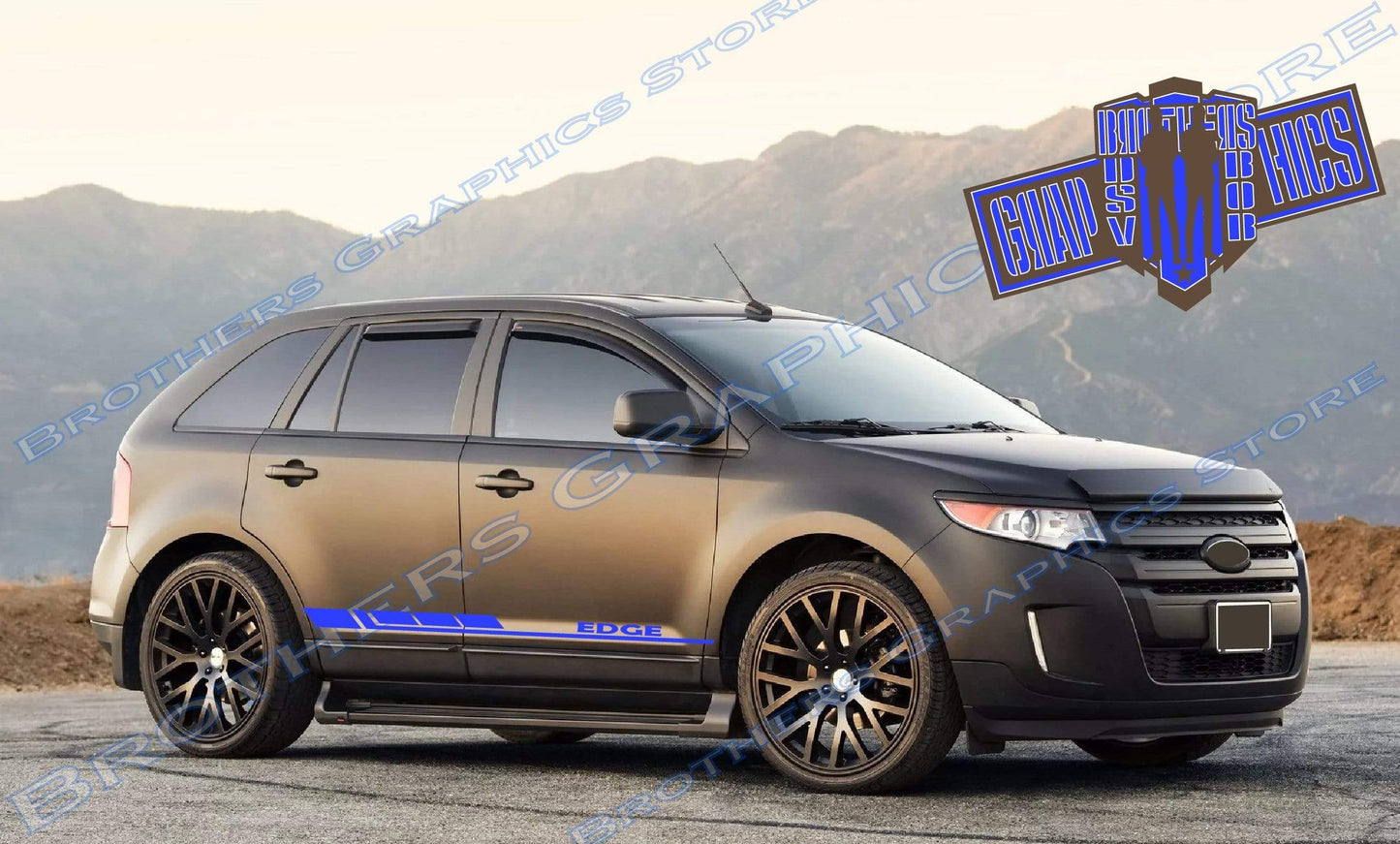 Premium Vinyl Stickers Compatible With Ford Edge Style Design Block Design