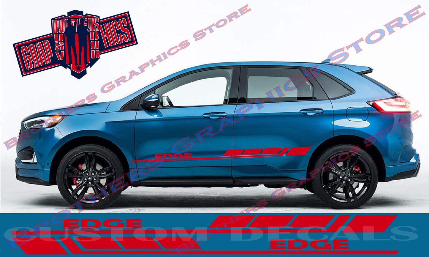 Premium Vinyl Stickers Compatible With Ford Edge Style Design Block Design