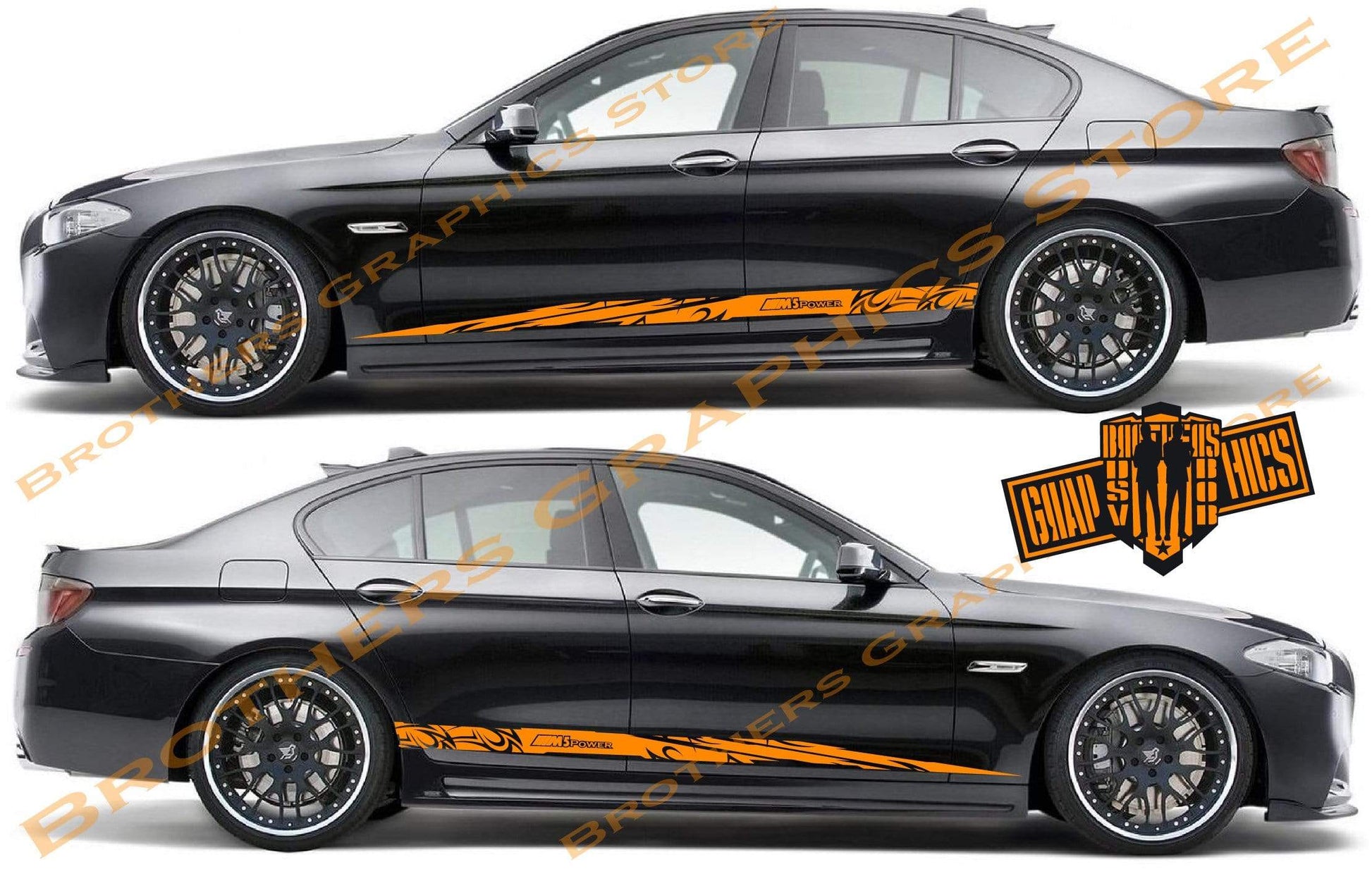 Vinyl Racing Stripe Stickers For BMW M5 bmw m5 racing stripes - Brothers-Graphics