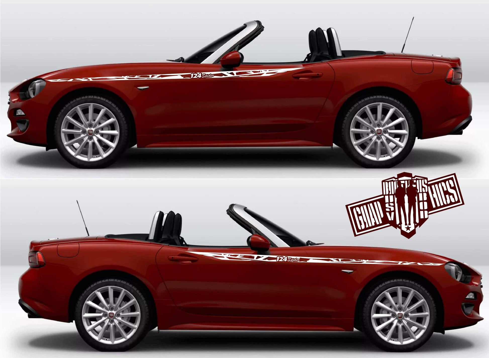 Vinyl Stickers Custom Decals For Fiat Spider 124 stickers - Brothers-Graphics
