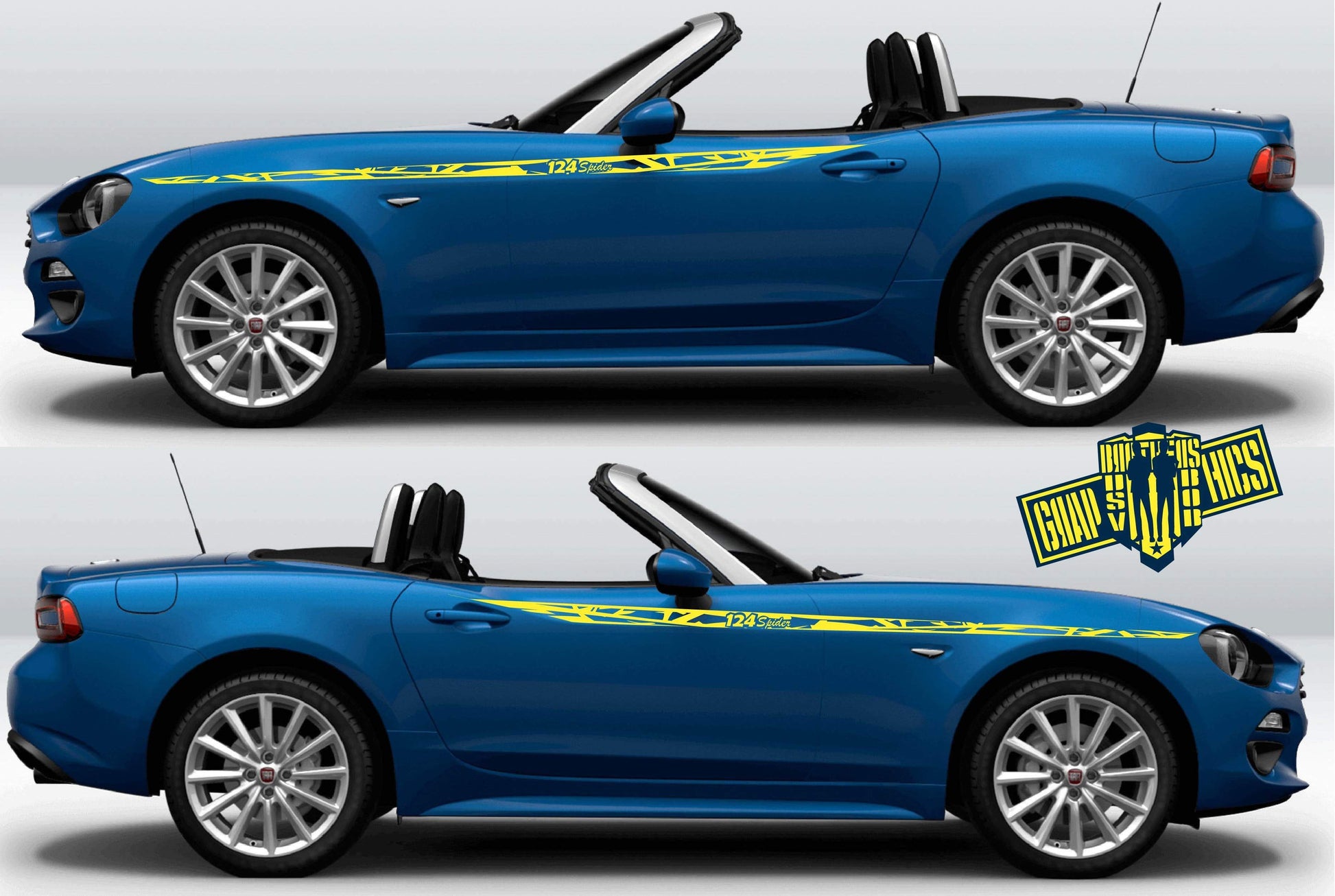 Vinyl Stickers Custom Decals For Fiat Spider 124 stickers - Brothers-Graphics