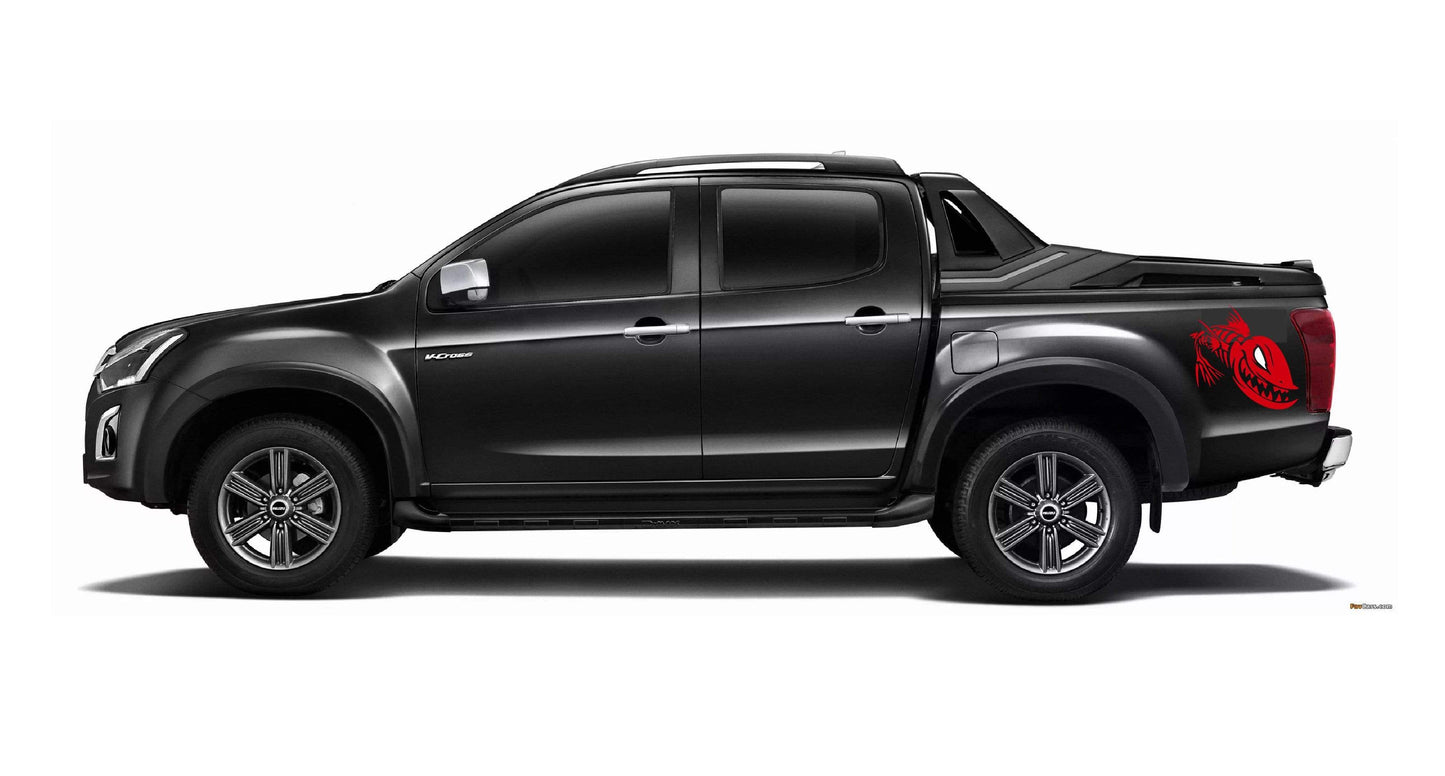 Premium Vinyl Stickers Compatible With Isuzu D-Max Fish Bones Graphics