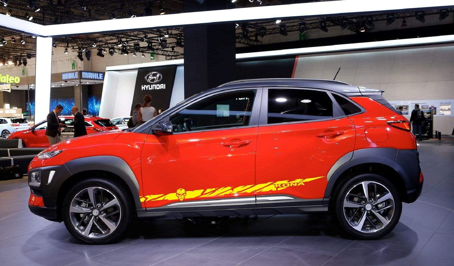 Premium Vinyl Sticker Compatible with Hyundai Kona New Skull Line design