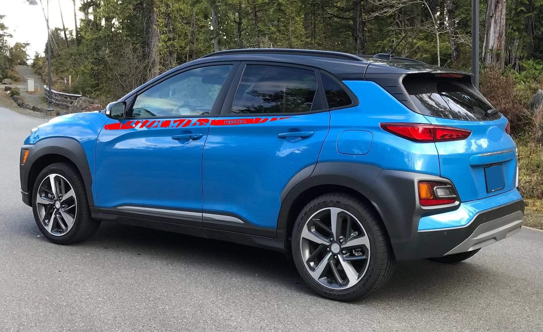 Premium Vinyl Sticker Compatible with Hyundai Kona New Zebra line design
