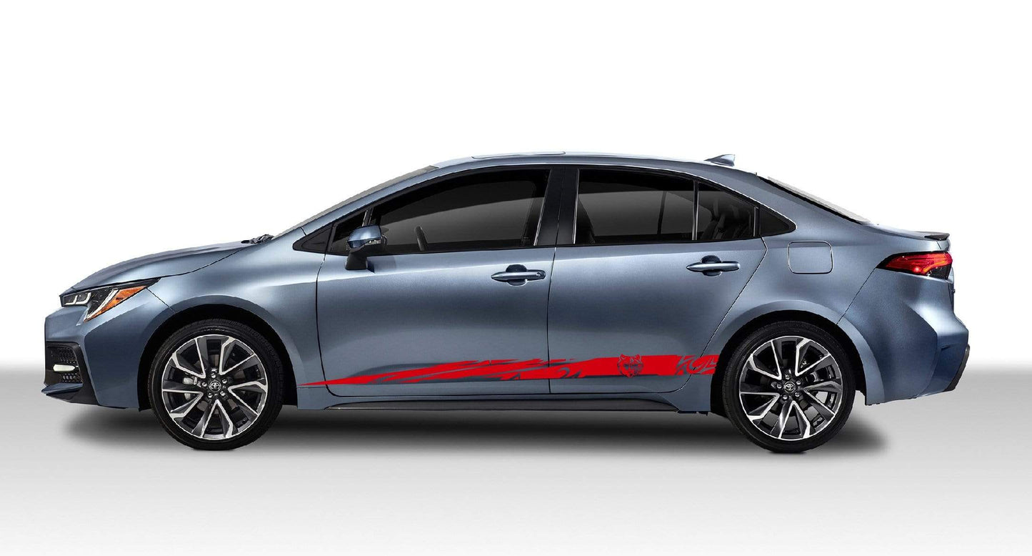 Vinyl Graphics Wolf Graphic Gift Corolla Racing Stripes for Toyota Corolla car stickers decals